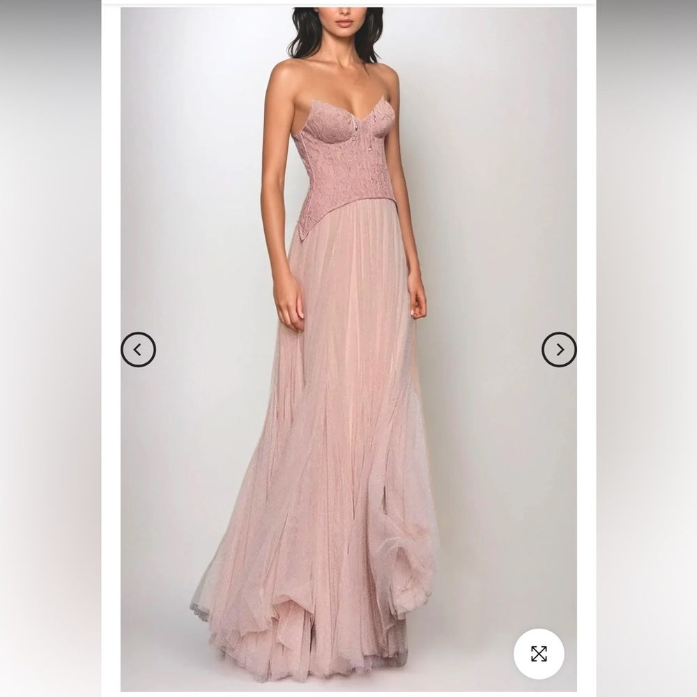 Elegant Mauve Strapless Maxi Dress